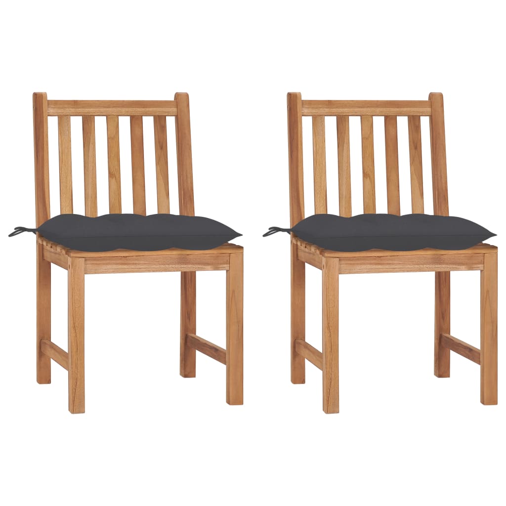 Tuinstoelen 2 st met kussens massief teakhout is nu te koop bij PeponiXL, paradijselijk wonen!