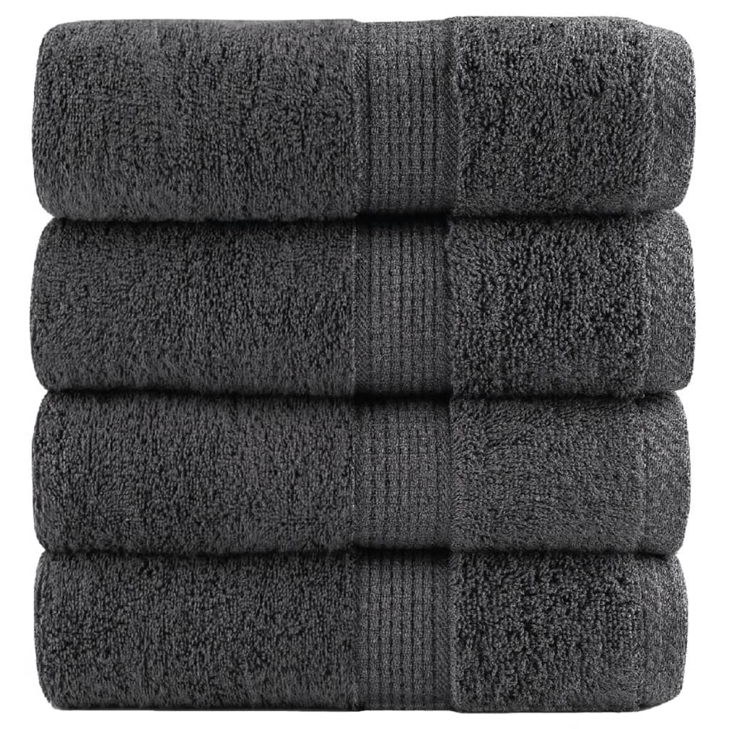 Premium washandjes SOLUND 4 stuks antraciet 30x30 cm 600 g/m² is nu te koop bij PeponiXL, paradijselijk wonen!
