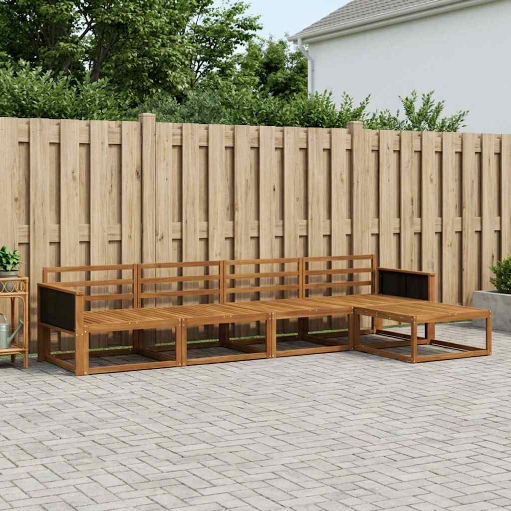 Buiten bankenset 5 pcs Naturel Massief Acaciahout is nu te koop bij PeponiXL, paradijselijk wonen!