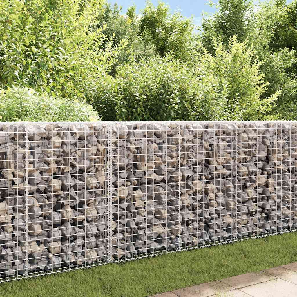 Schanskorfmuur met deksels 200x20x85 cm gegalvaniseerd staal is nu te koop bij PeponiXL, paradijselijk wonen!