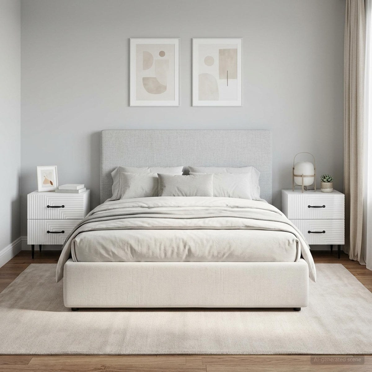 Nachtkastje met lade 2 pcs Hoogglans Wit 43 x 34,5 x 47,5 cm is nu te koop bij PeponiXL, paradijselijk wonen!