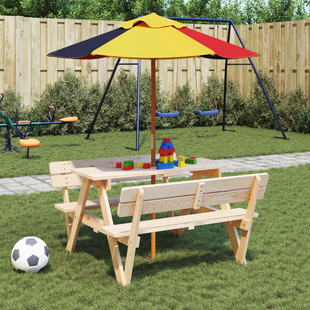 Parasol voor kinderen met houten paal Ø120x140 cm is nu te koop bij PeponiXL, paradijselijk wonen!