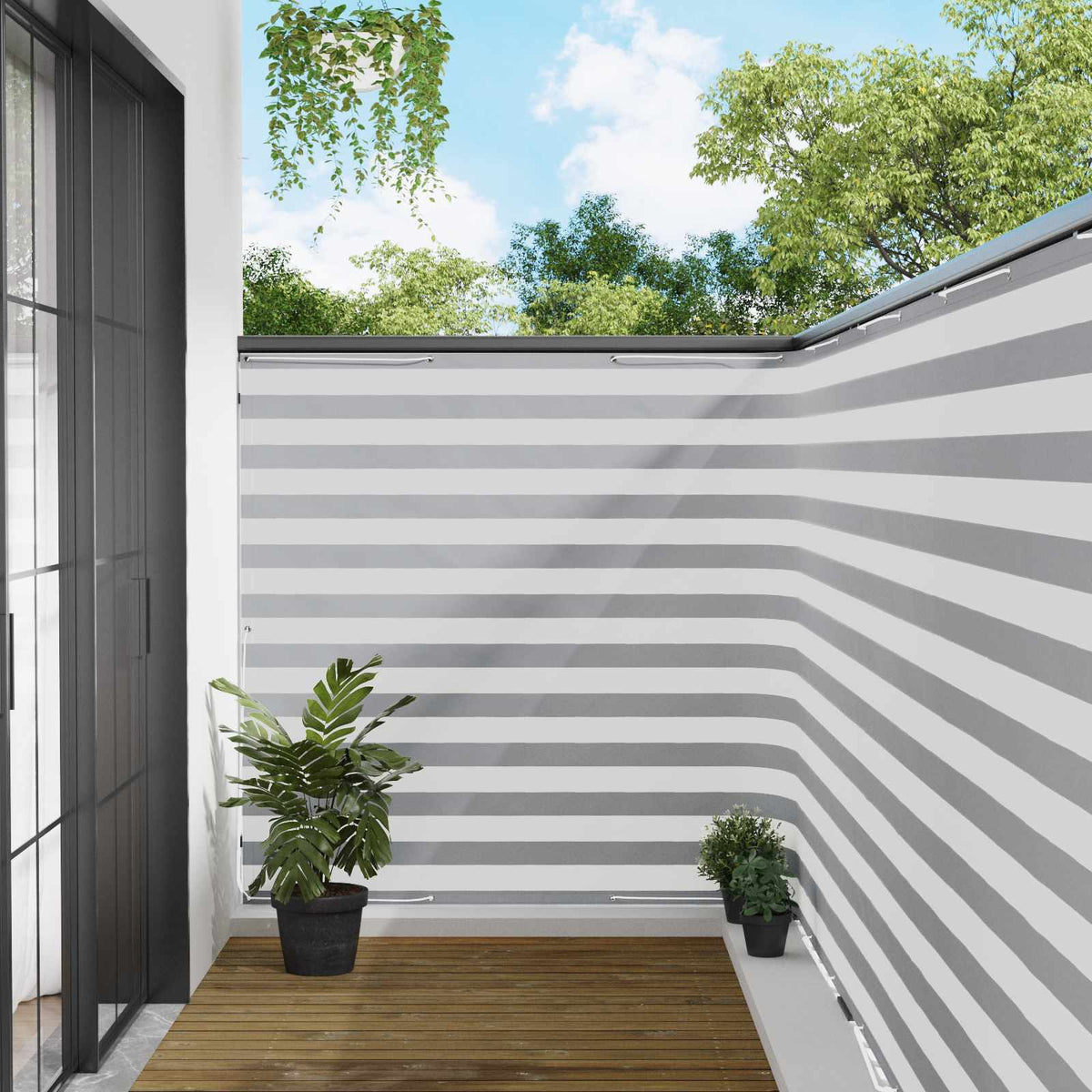 Balkon Privacy Scherm 150 x 300 cm Stof met PU-coating is nu te koop bij PeponiXL, paradijselijk wonen!