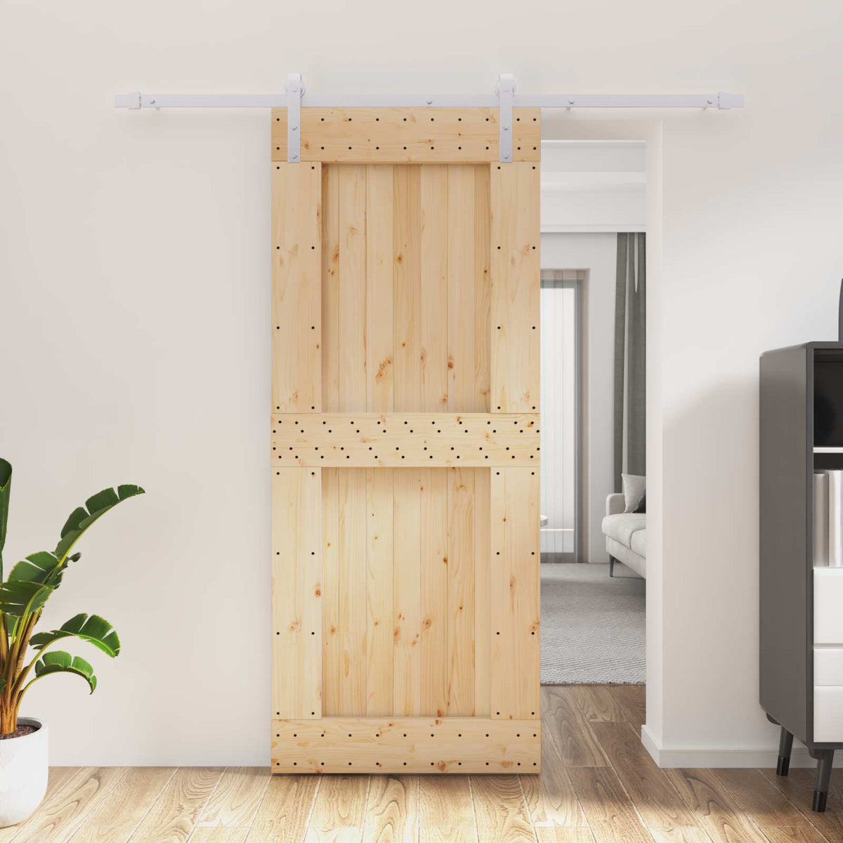 Schuifdeur Natuurlijk en Wit 85 x 210 cm Massief Grenenhout is nu te koop bij PeponiXL, paradijselijk wonen!