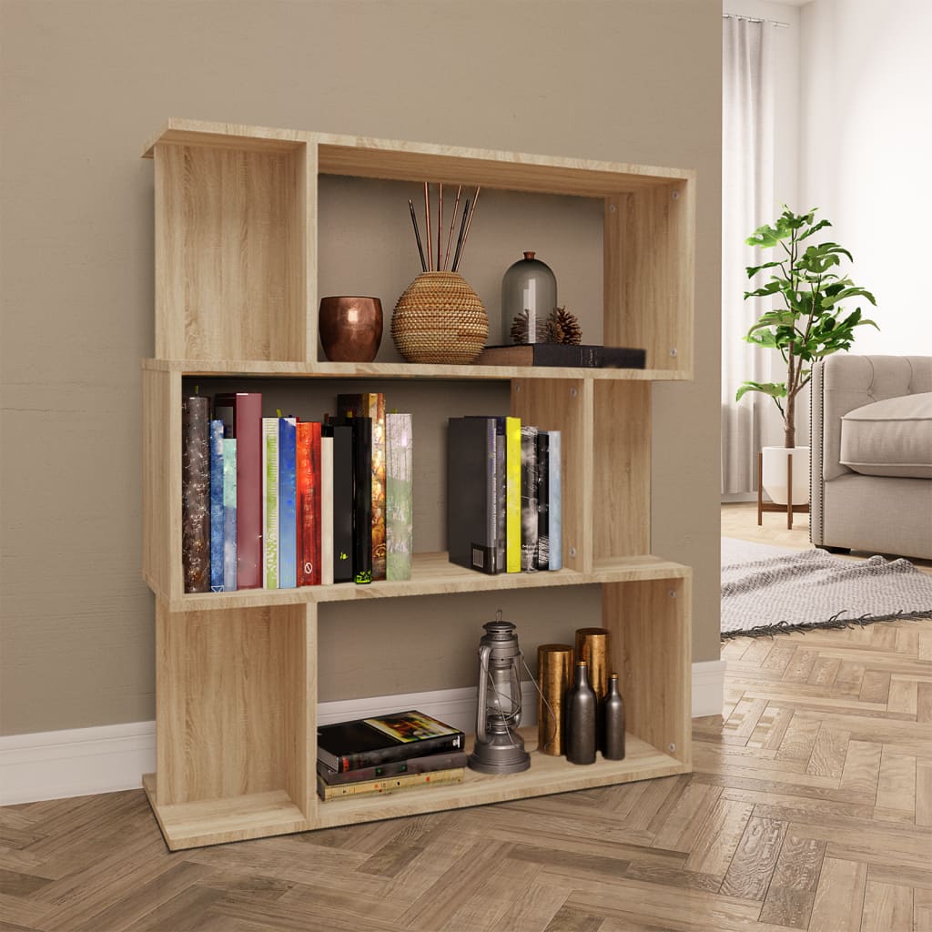 Boekenkast/kamerscherm 80x24x96 cm bewerkt hout sonoma eiken is nu te koop bij PeponiXL, paradijselijk wonen!