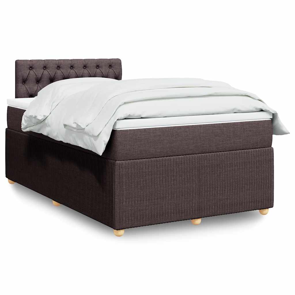 Boxspring met matras stof donkerbruin 120x200 cm is nu te koop bij PeponiXL, paradijselijk wonen!