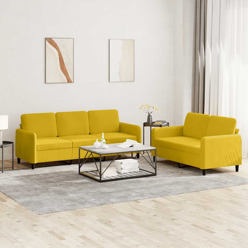 2-delige Loungeset fluweel geel is nu te koop bij PeponiXL, paradijselijk wonen!