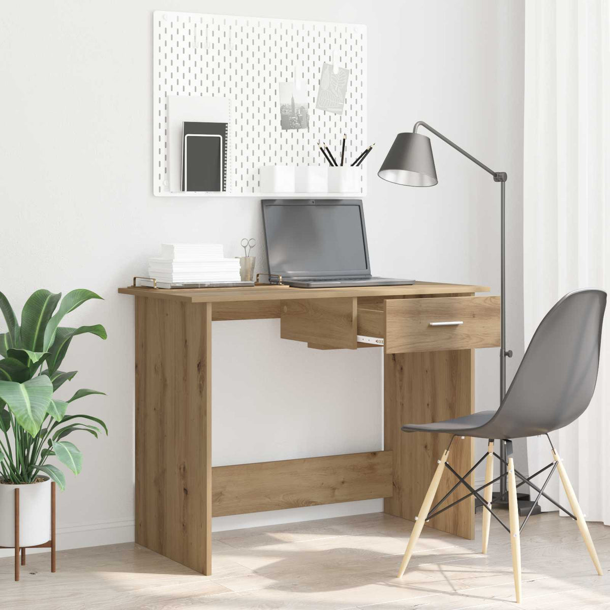 Bureau Artisan Eiken Bewerkt hout 100 x 50 x 76 cm is nu te koop bij PeponiXL, paradijselijk wonen!