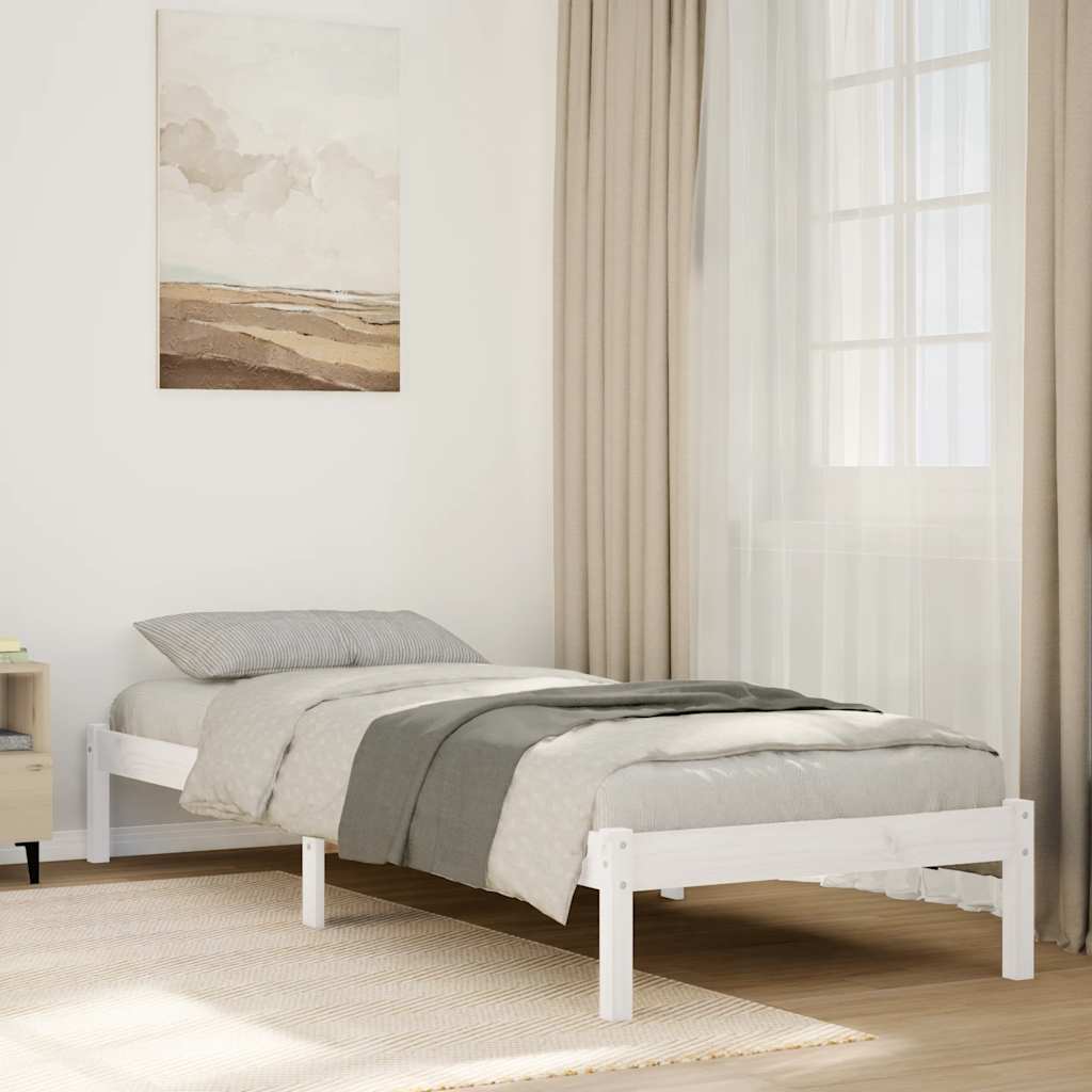 Bedframe extra lang zonder matras grenenhout wit 100x210 cm is nu te koop bij PeponiXL, paradijselijk wonen!