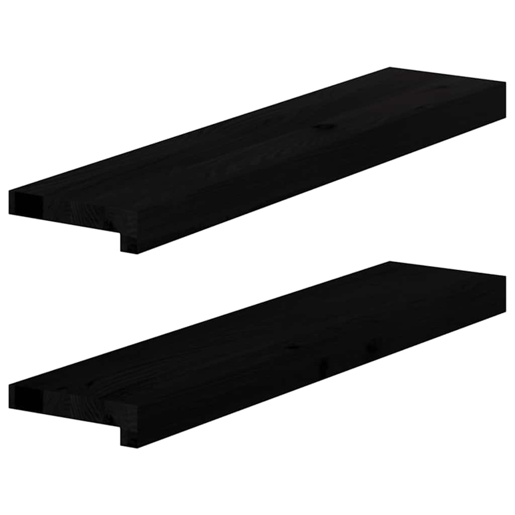 Vensterbanken 2 st 70x15x2 cm massief eikenhout bruin-zwart is nu te koop bij PeponiXL, paradijselijk wonen!