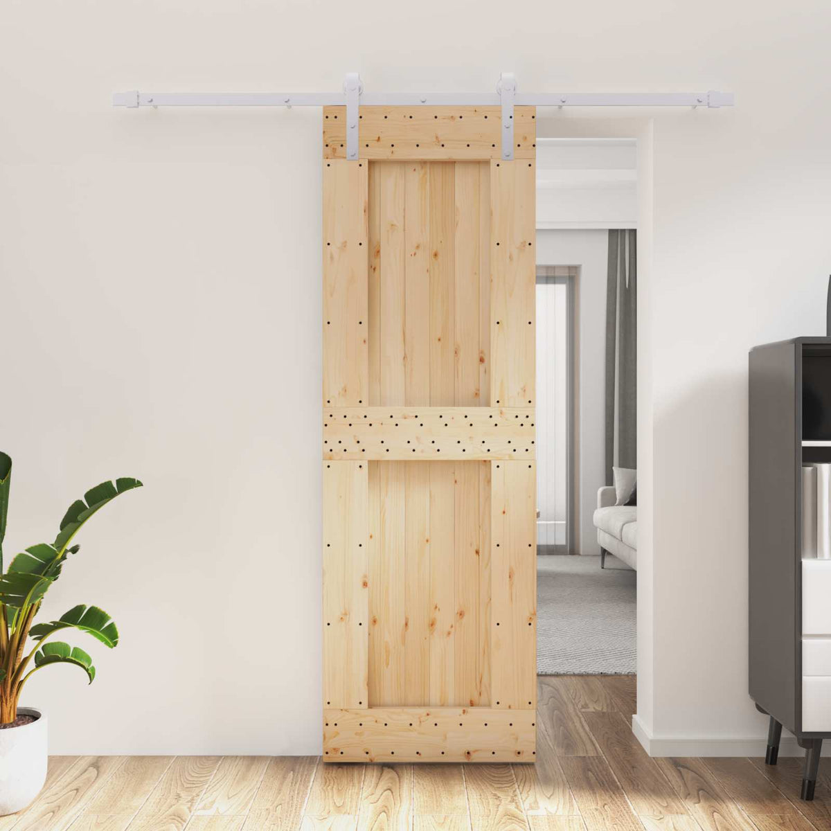 Schuifdeur Natuurlijk en Wit 70 x 210 cm Massief Grenenhout is nu te koop bij PeponiXL, paradijselijk wonen!