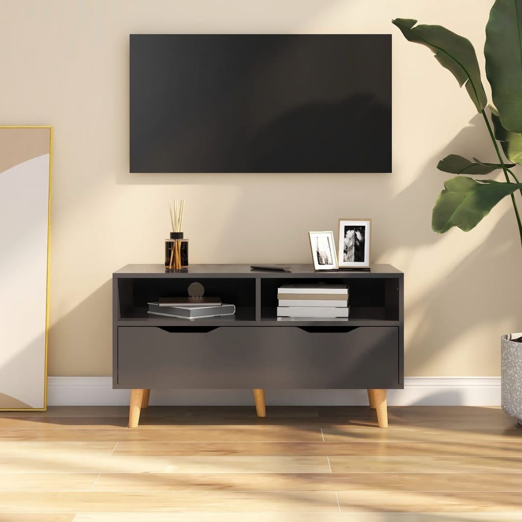 Tv-meubel 90x40x48,5 cm bewerkt hout grijs is nu te koop bij PeponiXL, paradijselijk wonen!