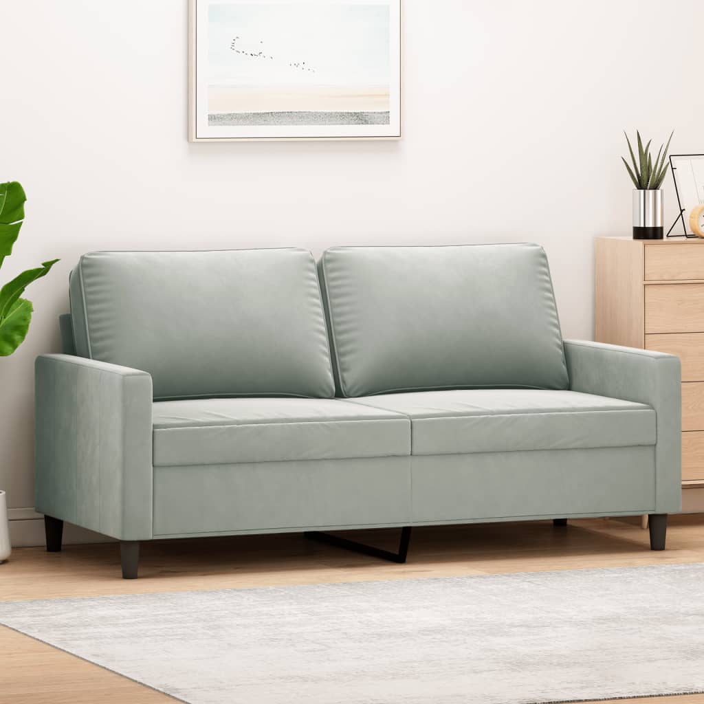 Tweezitsbank 140 cm fluweel lichtgrijs is nu te koop bij PeponiXL, paradijselijk wonen!