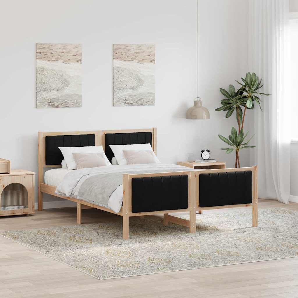 Bedframe Bruin en zwart 140 x 200 cm Massief grenenhout is nu te koop bij PeponiXL, paradijselijk wonen!
