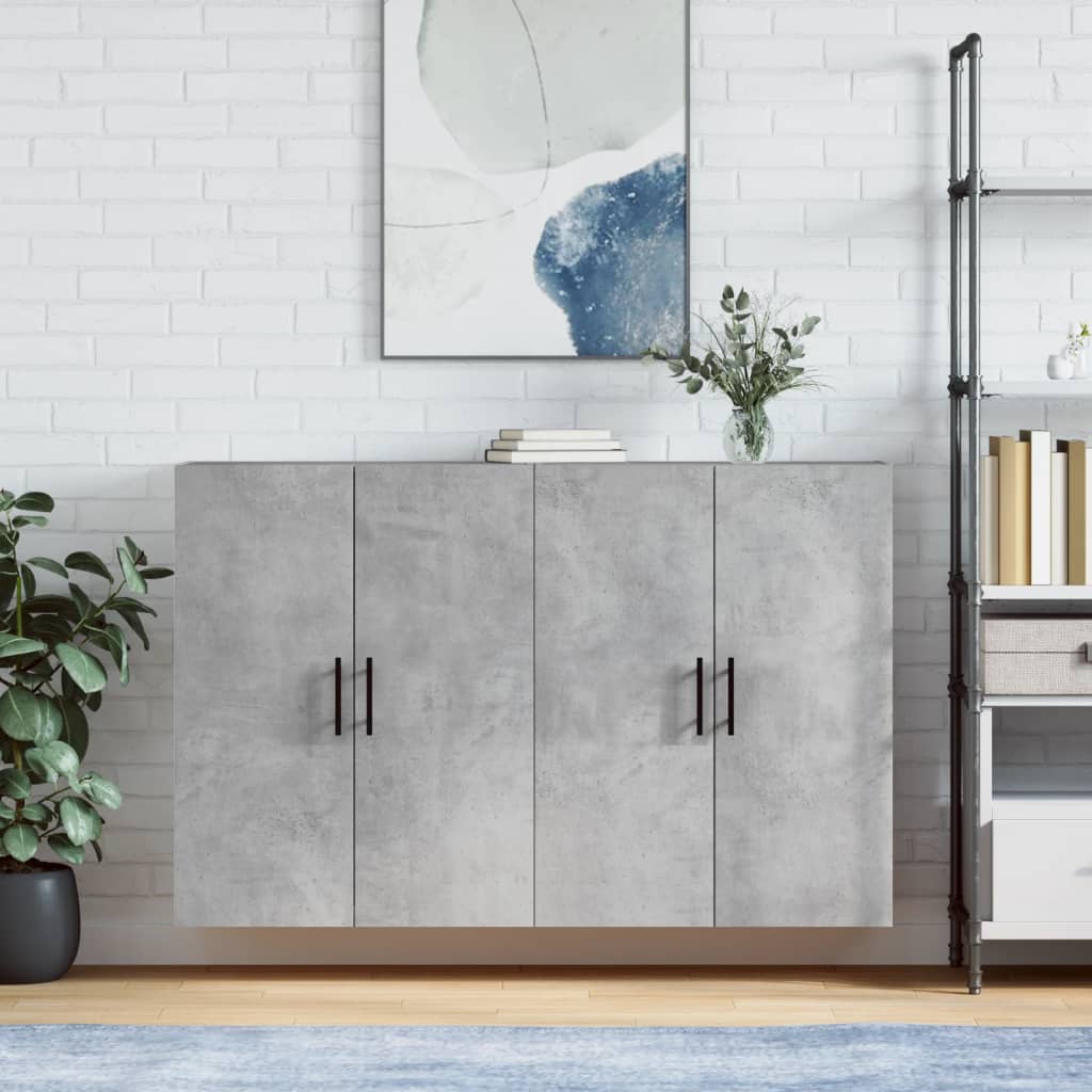 Hangkasten 2 st 69,5x34x90 cm betongrijs is nu te koop bij PeponiXL, paradijselijk wonen!