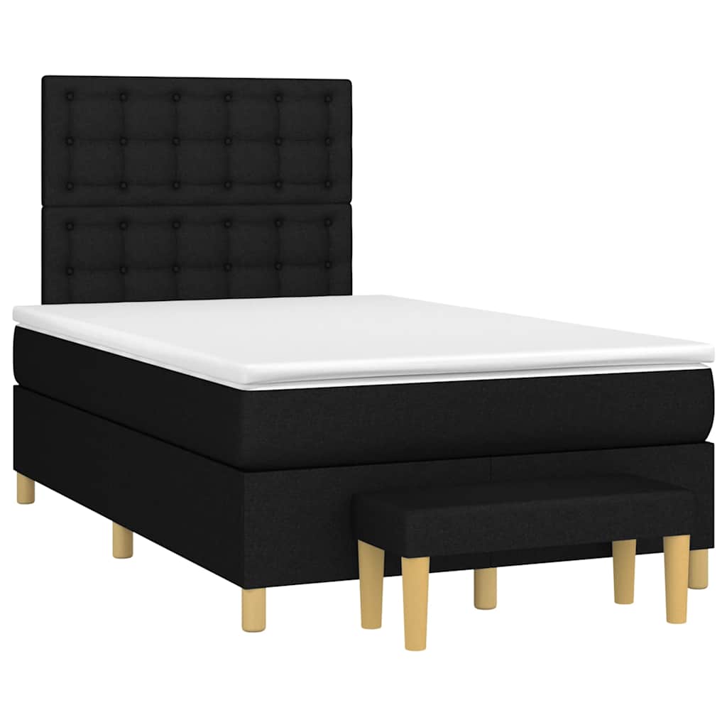 Boxspring met matras stof zwart 120x190 cm is nu te koop bij PeponiXL, paradijselijk wonen!