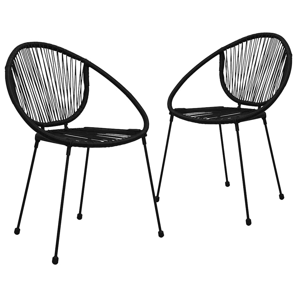 Tuinstoelen 2 st PVC-rattan zwart is nu te koop bij PeponiXL, paradijselijk wonen!