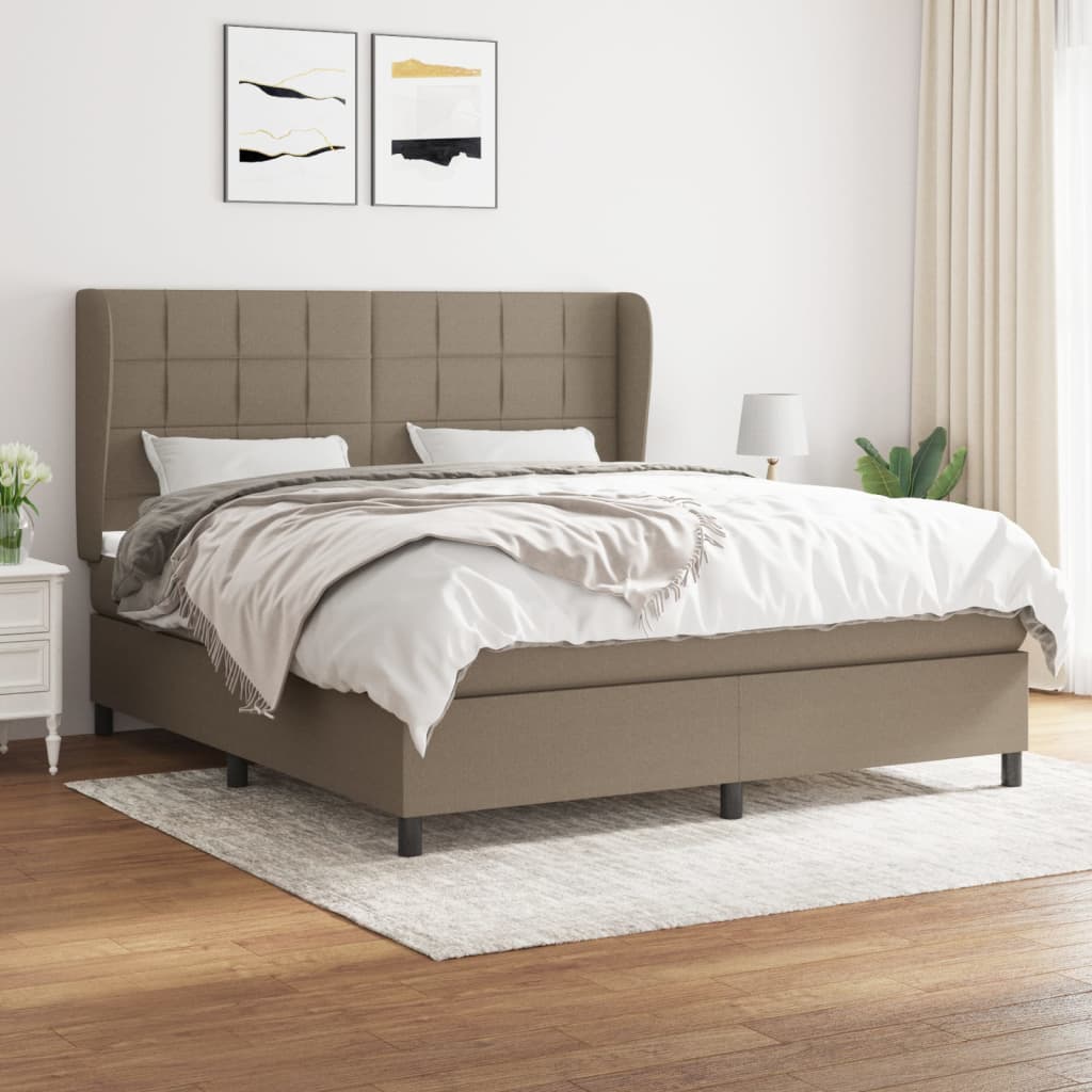 Boxspring met matras stof taupe 180x200 cm is nu te koop bij PeponiXL, paradijselijk wonen!