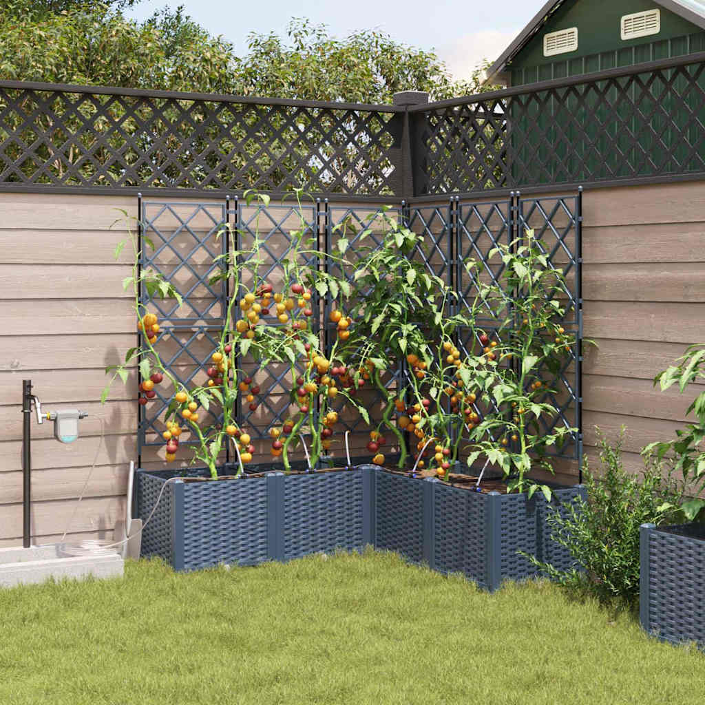 Plantenbak Grijs 40 x 40 x 125,5 cm PP is nu te koop bij PeponiXL, paradijselijk wonen!