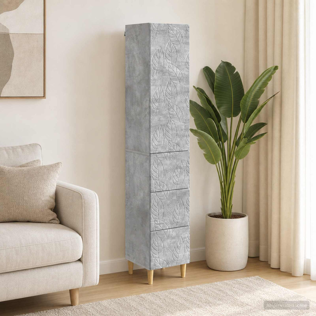 Kastenset 2 pcs Betongrijs 33 x 34,5 x 90 cm Bewerkt hout is nu te koop bij PeponiXL, paradijselijk wonen!