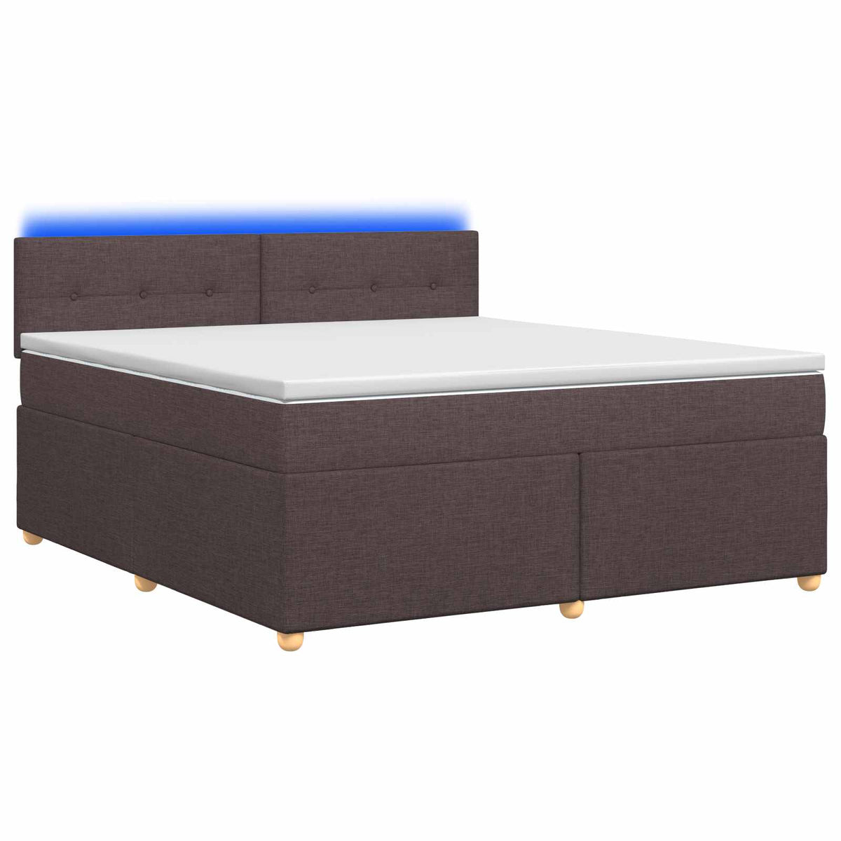 Boxspringbed met matras Donkerbruin 140 x 200 cm Stof is nu te koop bij PeponiXL, paradijselijk wonen!