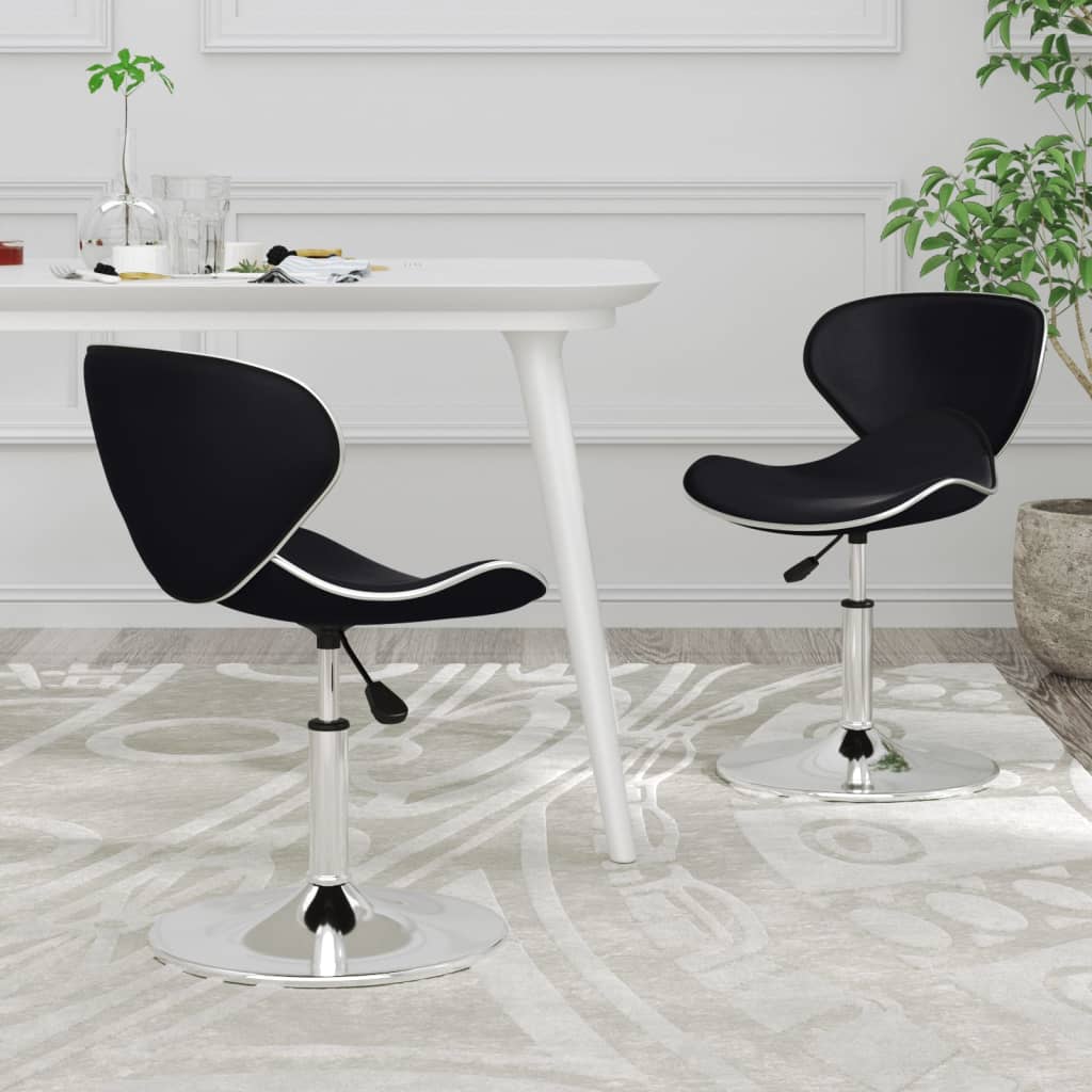 Eetkamerstoelen 2 st kunstleer zwart is nu te koop bij PeponiXL, paradijselijk wonen!