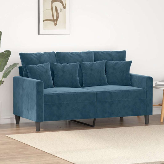 Tweezitsbank 120 cm fluweel blauw is nu te koop bij PeponiXL, paradijselijk wonen!