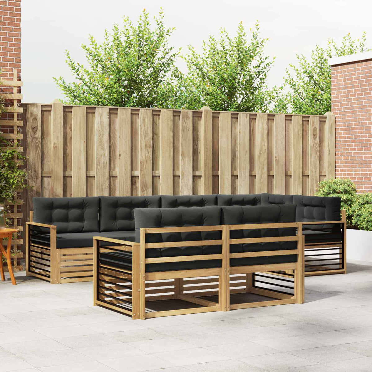 Buiten bankenset 7 pcs Wit en antracietkleurig Polyester is nu te koop bij PeponiXL, paradijselijk wonen!
