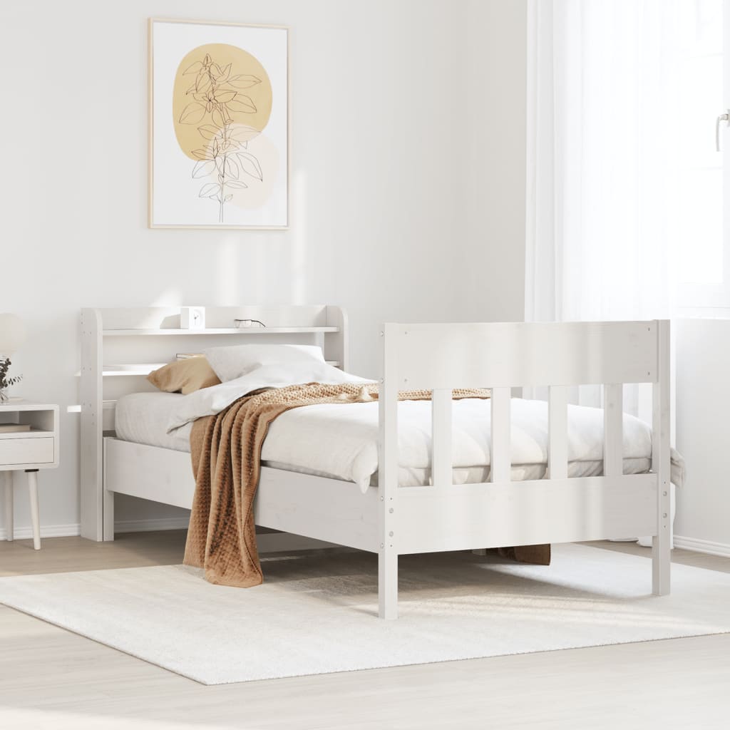 Bedframe zonder matras massief grenenhout wit 140x200 cm is nu te koop bij PeponiXL, paradijselijk wonen!