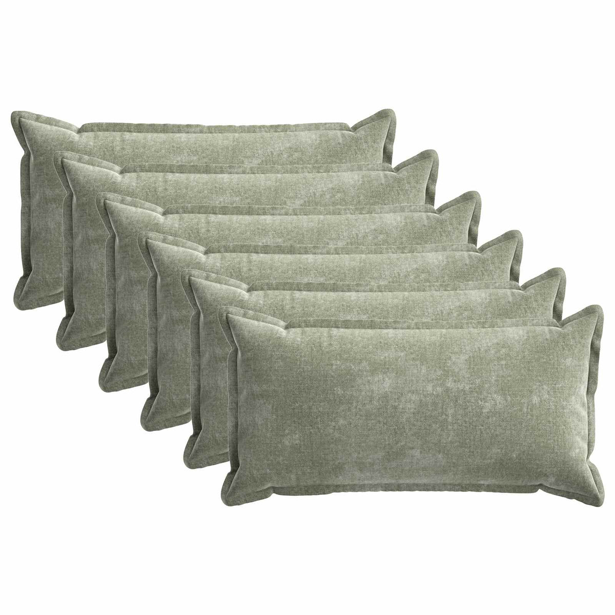 Kussensloop 6 st HOUTEN Groen 40 x 70 cm Chenille Stof is nu te koop bij PeponiXL, paradijselijk wonen!