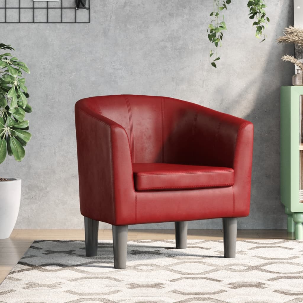 Kuipstoel kunstleer wijnrood is nu te koop bij PeponiXL, paradijselijk wonen!