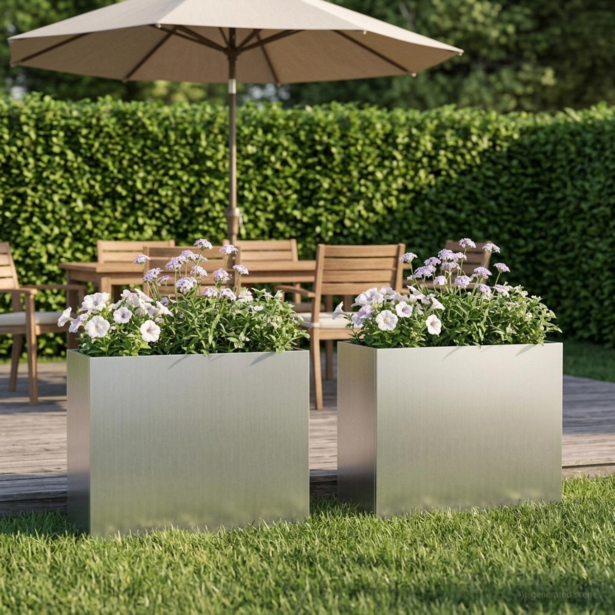 Plantenbak 2 st zilver 50 x 20 x 40 cm Gegalvaniseerd staal is nu te koop bij PeponiXL, paradijselijk wonen!