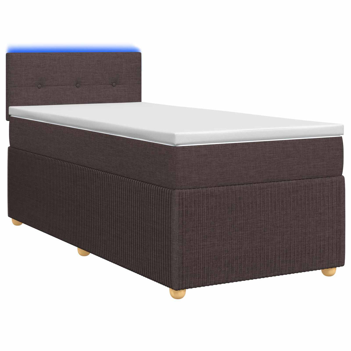 Boxspringbed met matras Donkerbruin 90 x 190 cm Stof is nu te koop bij PeponiXL, paradijselijk wonen!