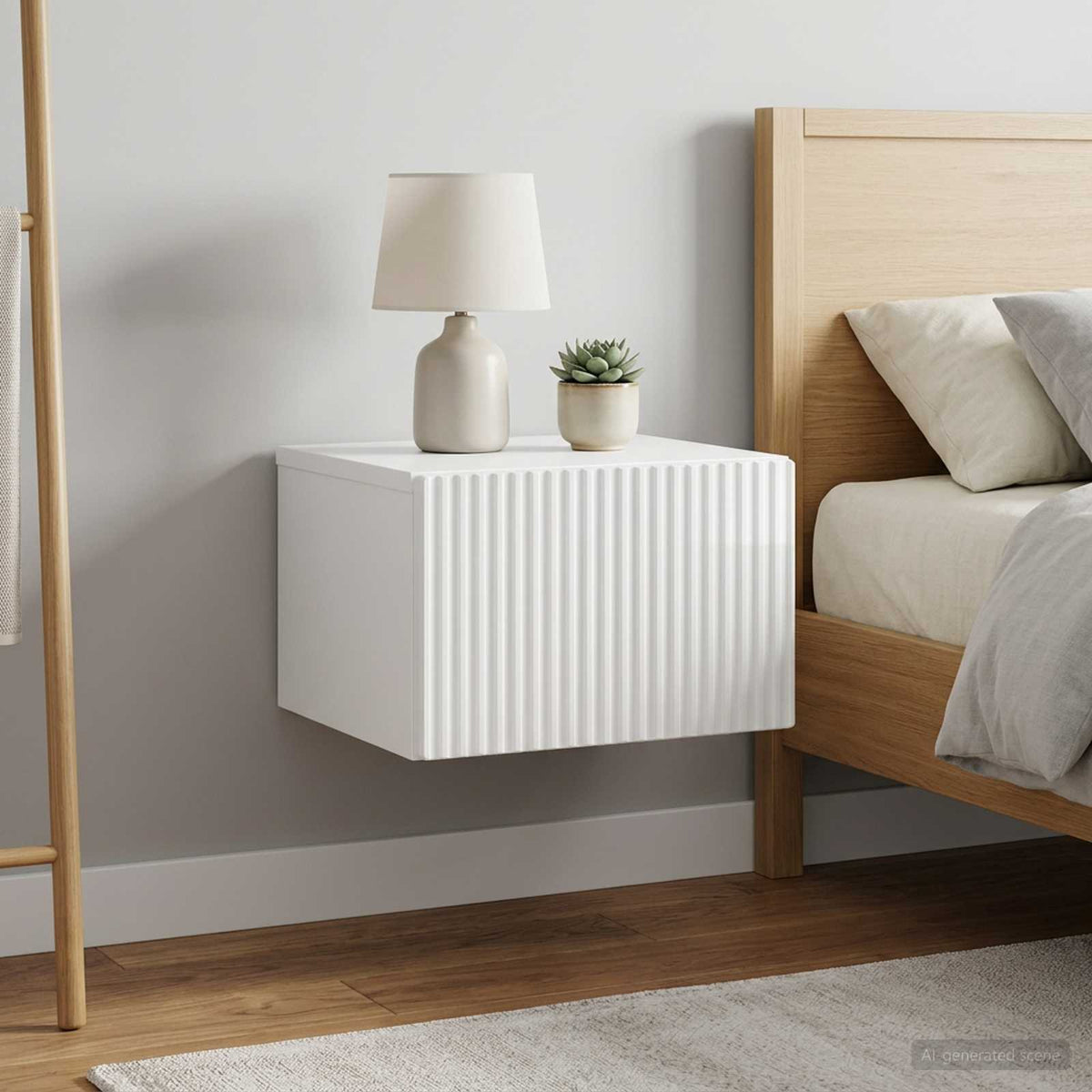 Wandbeugel Bedkast 2 pcs Hoogglans Wit 33 x 34,5 x 20 cm is nu te koop bij PeponiXL, paradijselijk wonen!