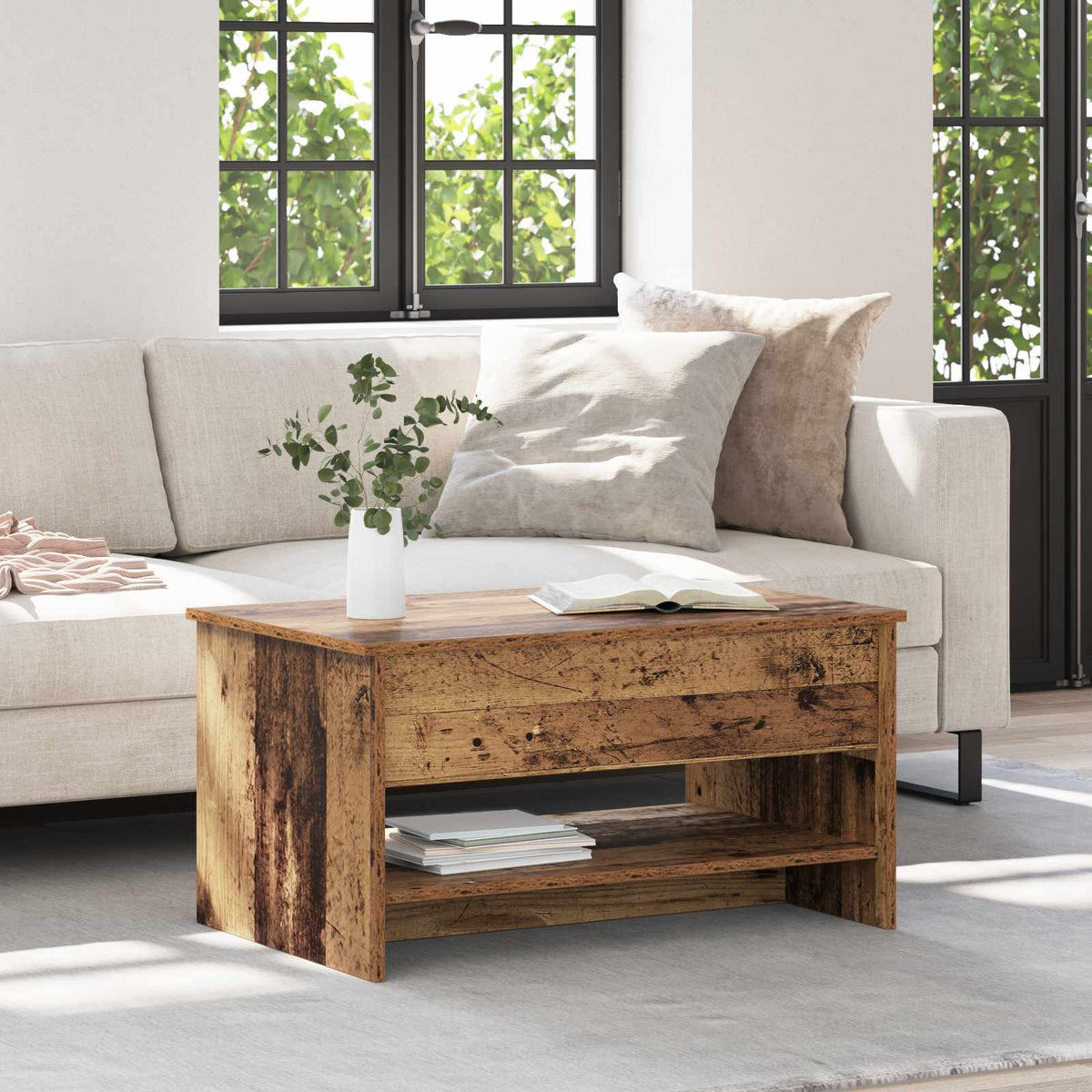 Salontafel Oud Hout 80 x 50,5 x 41,5 cm Bewerkt hout is nu te koop bij PeponiXL, paradijselijk wonen!