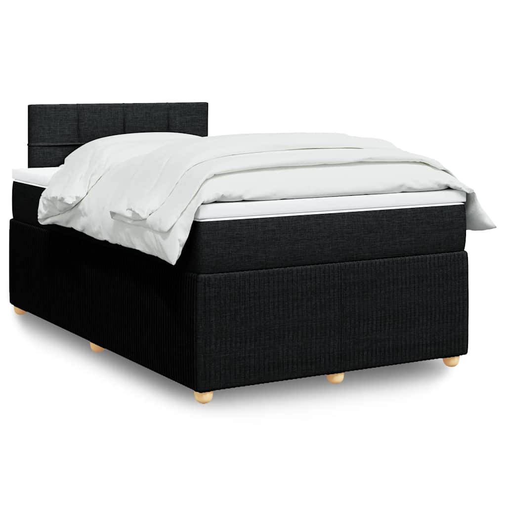 Boxspring met matras stof zwart 120x200 cm is nu te koop bij PeponiXL, paradijselijk wonen!