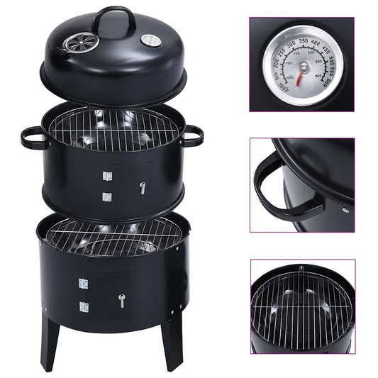 Houtskoolroker barbecue-grill 3-in-1 40x80 cm is nu te koop bij PeponiXL, paradijselijk wonen!