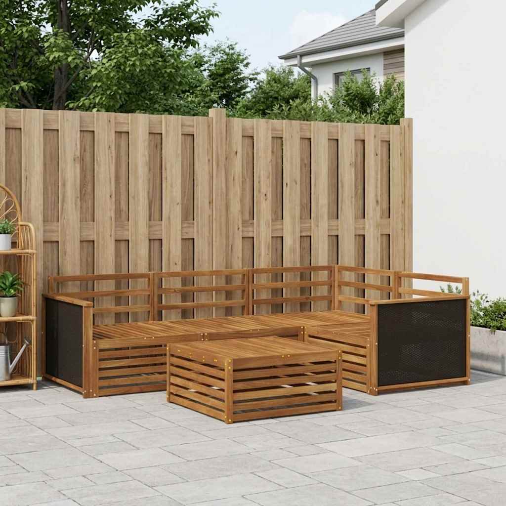 Buiten bankenset 5 pcs Naturel 79 x 79 x 37 cm is nu te koop bij PeponiXL, paradijselijk wonen!