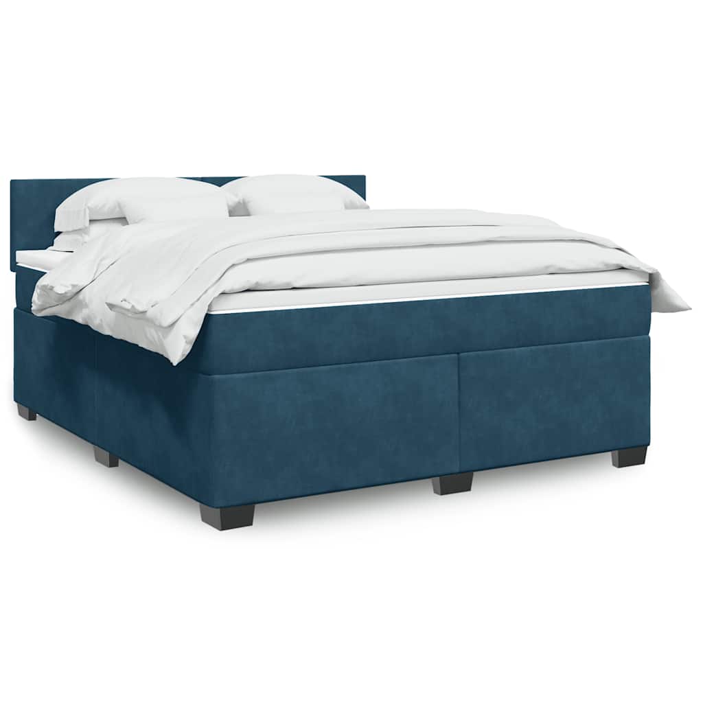 Boxspring met matras fluweel blauw 180x200 cm is nu te koop bij PeponiXL, paradijselijk wonen!