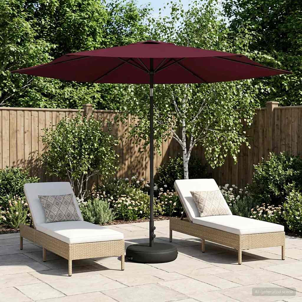 Tuinparasol met Basis 300 x 300 cm Polyester Rechthoekig is nu te koop bij PeponiXL, paradijselijk wonen!