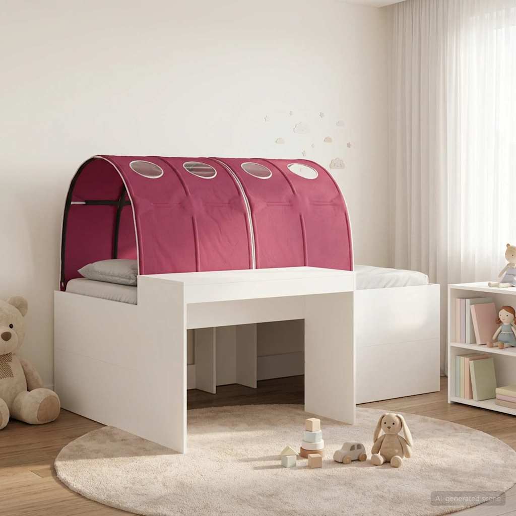 Bedframe met Tunnel met plank 3 st Wit en Rood Bewerkt hout is nu te koop bij PeponiXL, paradijselijk wonen!