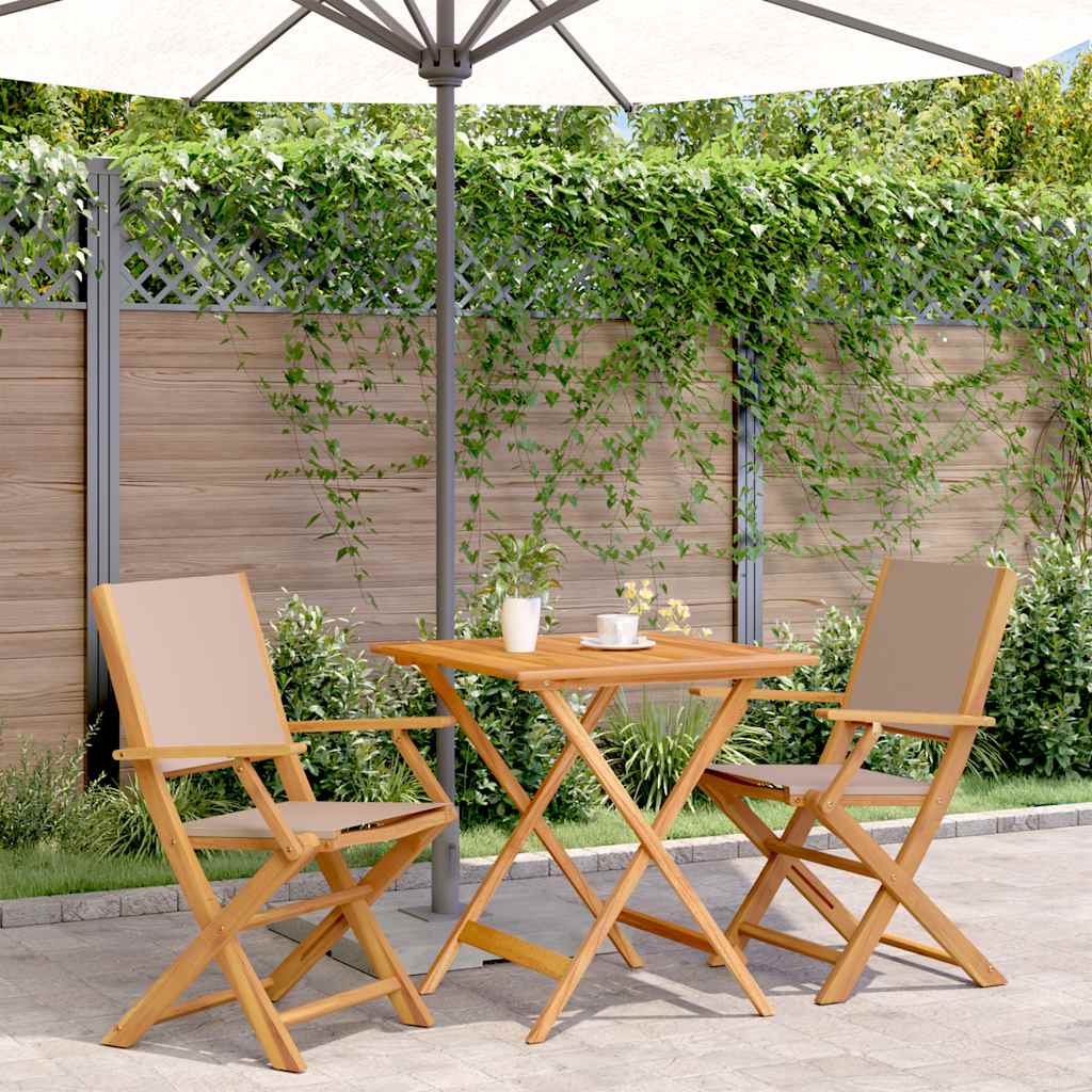 3-delige Bistroset stof en massief hout taupe is nu te koop bij PeponiXL, paradijselijk wonen!