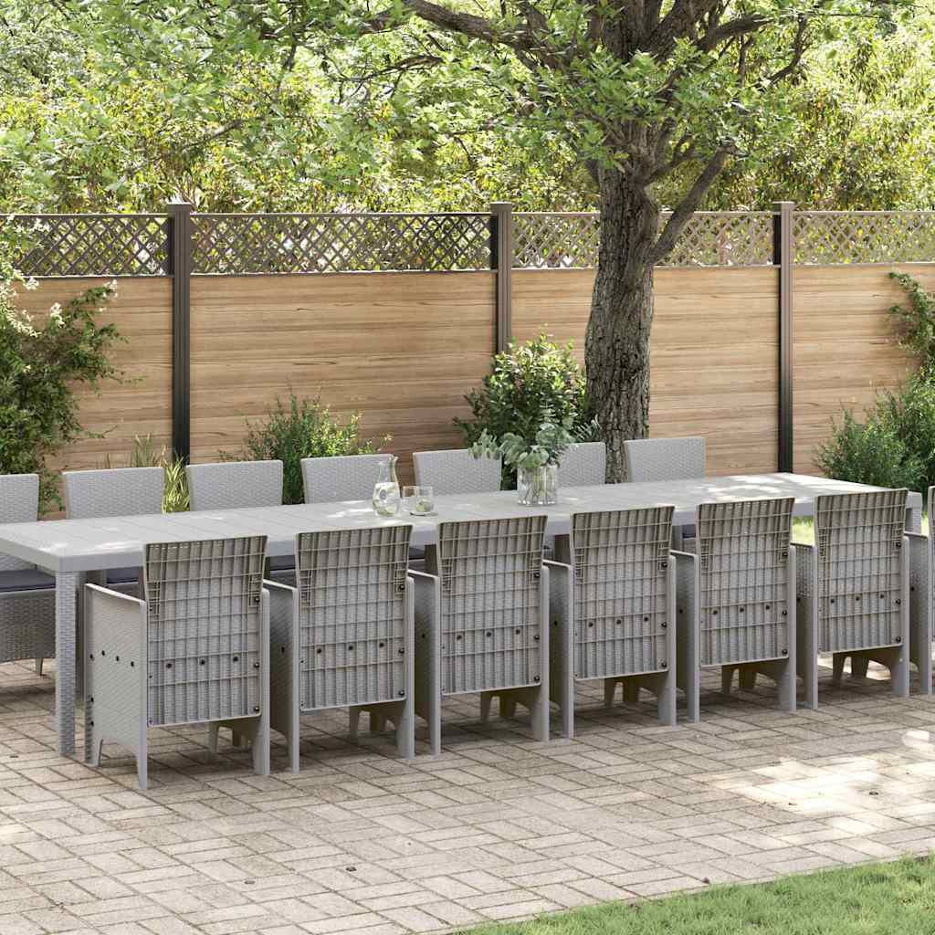 Tuin Eettafelset met kussens 15 st Lichtgrijs PP is nu te koop bij PeponiXL, paradijselijk wonen!