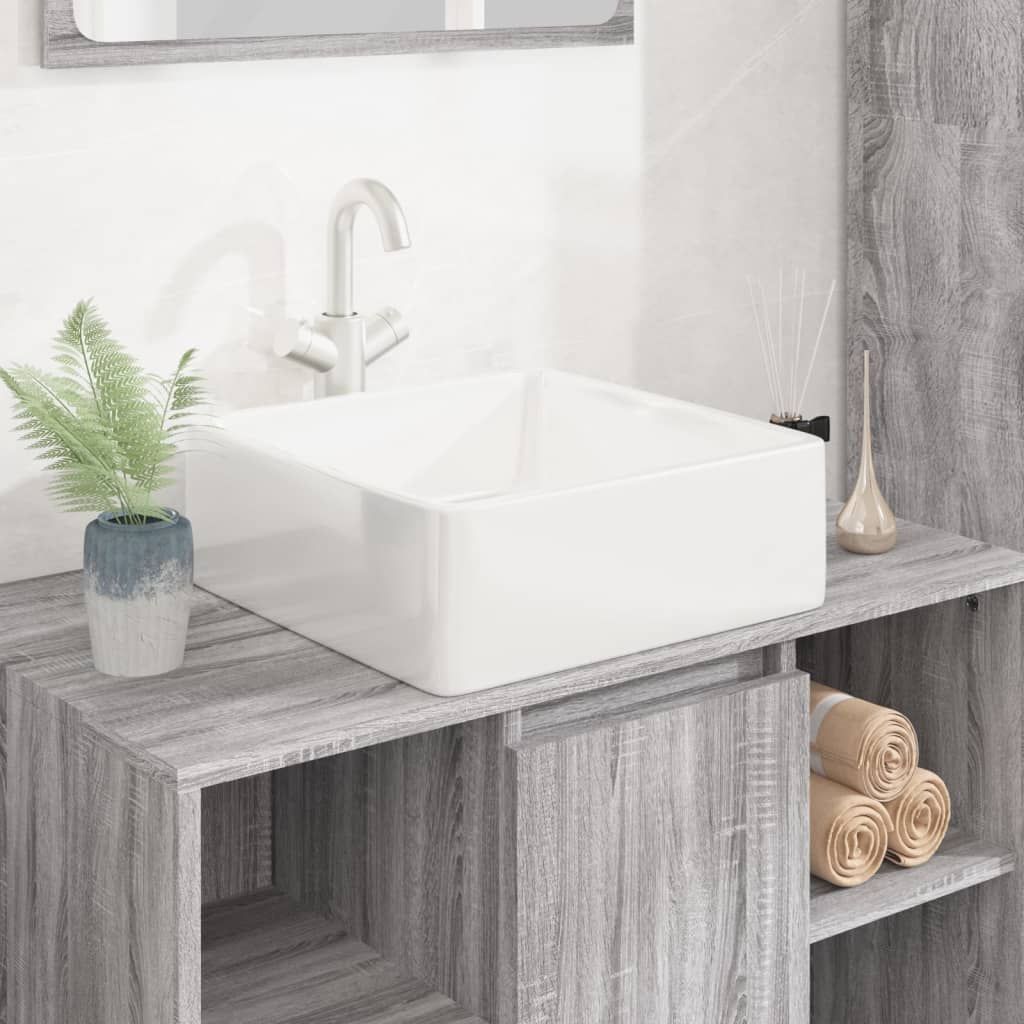 Wasbak 37x37x13 cm vierkant keramiek wit is nu te koop bij PeponiXL, paradijselijk wonen!