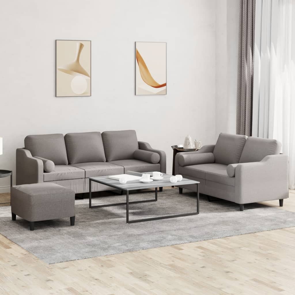 3-delige Loungeset met kussens stof taupe is nu te koop bij PeponiXL, paradijselijk wonen!