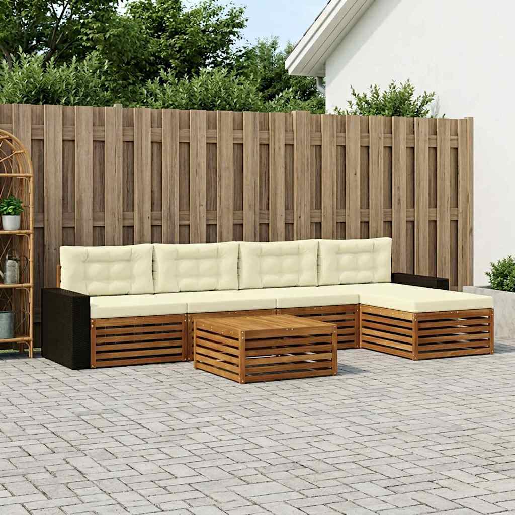 Buiten bankenset 6 pcs Natuurlijk en Crème 79 x 79 x 37 cm is nu te koop bij PeponiXL, paradijselijk wonen!
