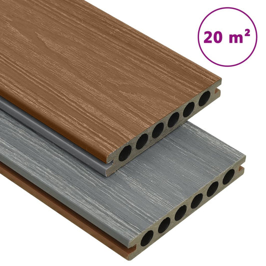 Terrasplanken met accessoires 20 m² 4 m HKC bruin en grijs is nu te koop bij PeponiXL, paradijselijk wonen!