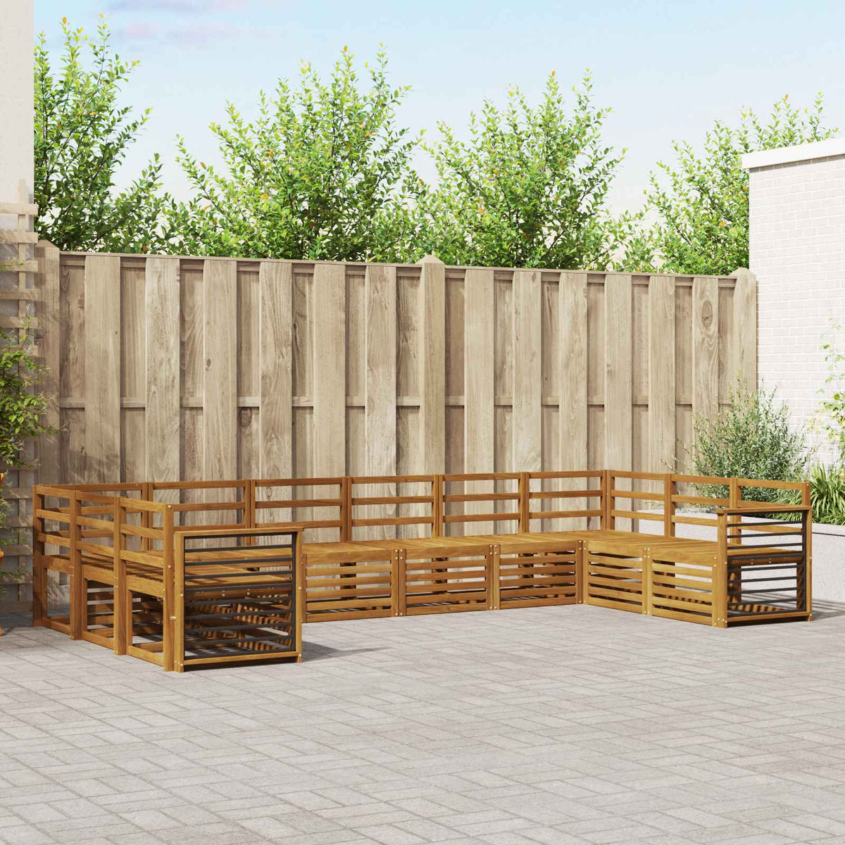 Sofa-Sets 10 pcs Naturel Massief Acaciahout is nu te koop bij PeponiXL, paradijselijk wonen!