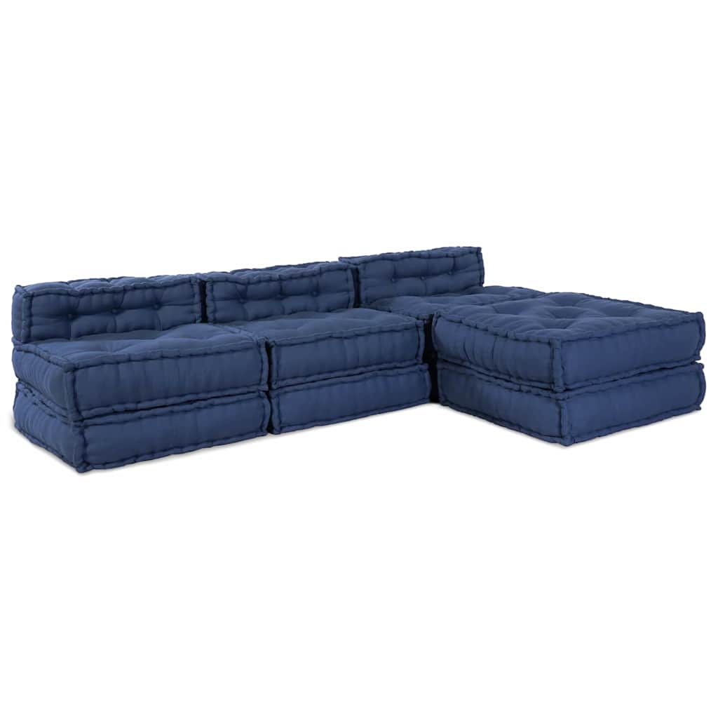 Modulair Sofabet 4 pcs Indigo Stof is nu te koop bij PeponiXL, paradijselijk wonen!