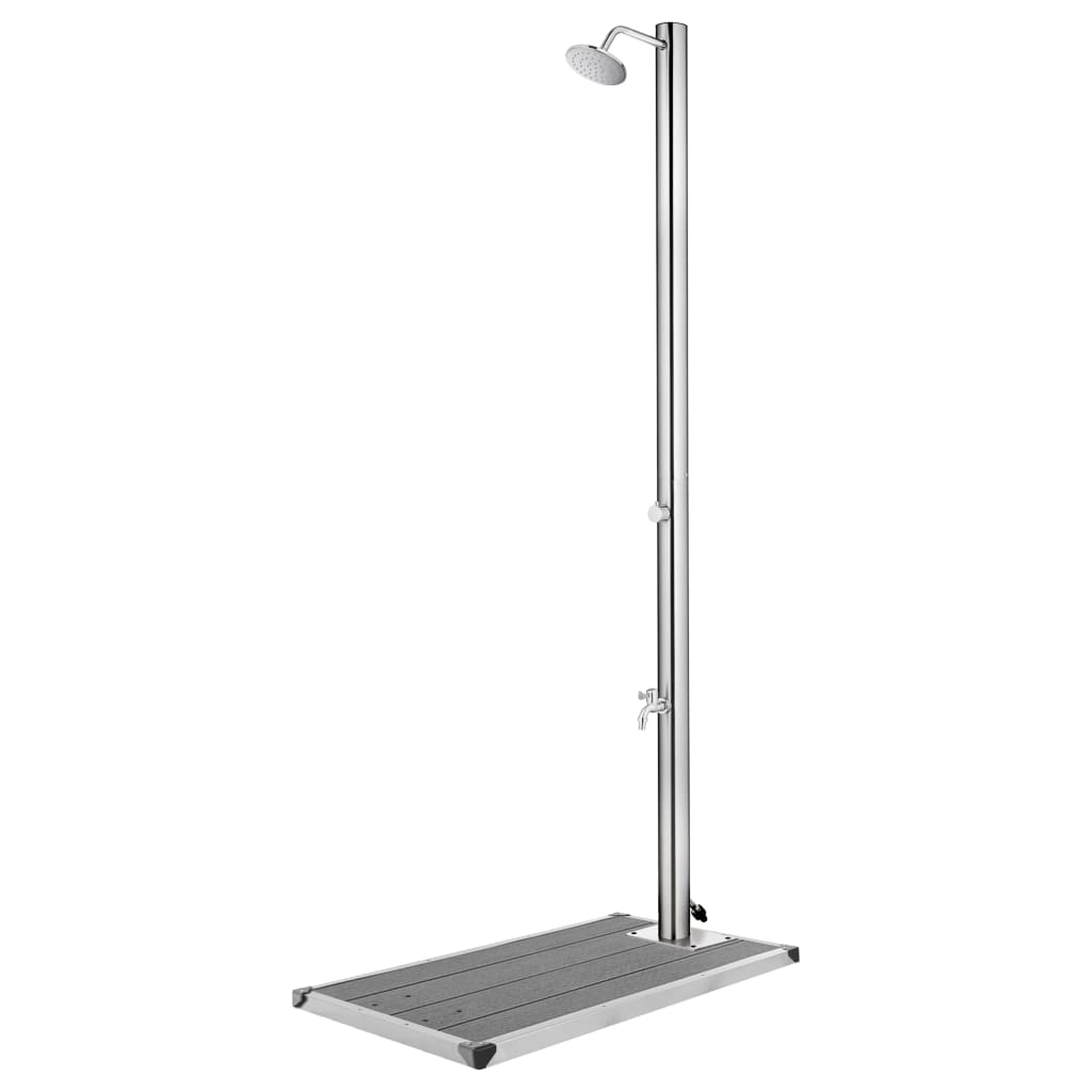 Buitendouche met grijze basis 220 cm roestvrij staal is nu te koop bij PeponiXL, paradijselijk wonen!